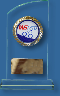 School trophy with logo