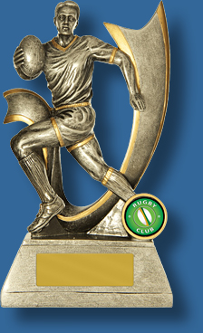 Rugby Trophy Male Resin. Velocity Series. Can be engraved.