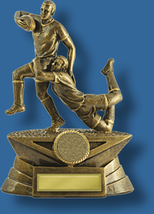 Rugby Trophy Male Resin. Contest Series. Can be engraved.