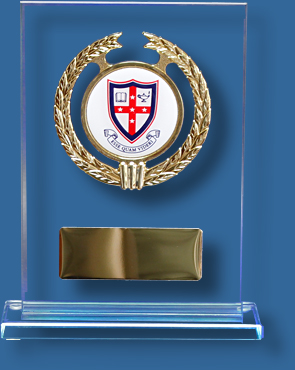 School Trophy custom crest