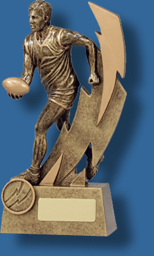 Large gold Aussie Rules figure trophy
