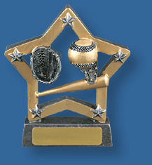 Gold star and Baseball collage award
