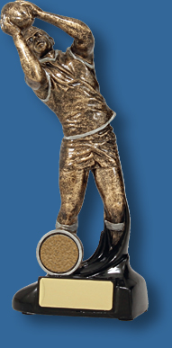 Large gold action Aussie Rules figure trophy