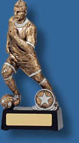 Soccer trophy 9 Antique gold action figure