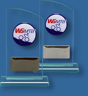 Free standing awards with school logo
