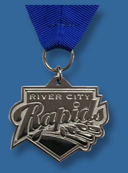 Silver special shape cast medal.