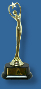 Elegant star trophy, bright gold