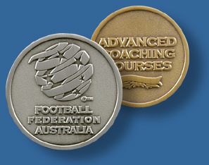 Football medals custom made. Matt finish bas-relief medals.