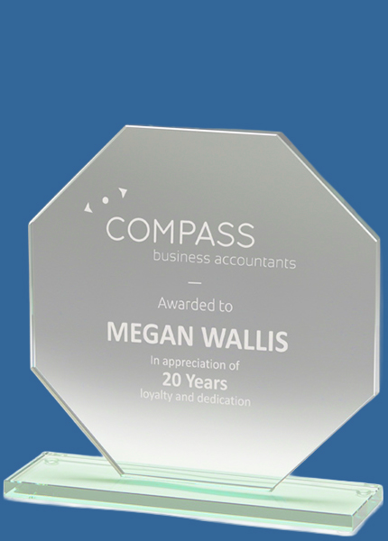 W52_t Broad Octagon Clear Jade Glass Award (REDO)