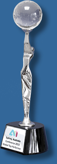 Silver trophy holding crystal