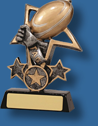 Touch football trophy in bronze star