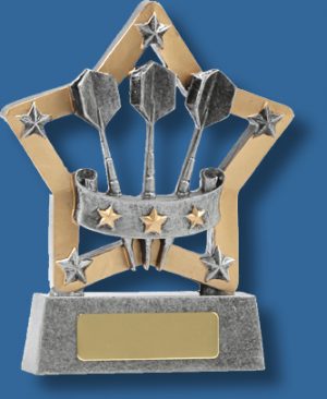 Silver Darts in gold star trophy