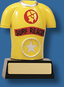 Yellow surf lifesaving trophy