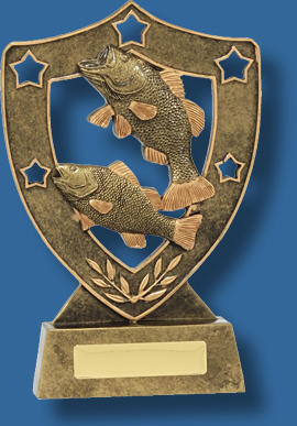 Gold shield and Fishing trophy