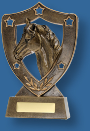 Gold horse head Equestrian trophy