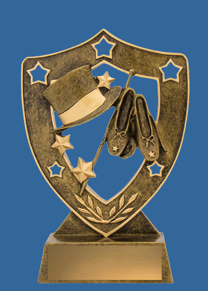 13_19t Gold Shield Series Dance Resin Trophy