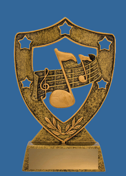 13_21t Gold Shield Series Music Resin Trophy