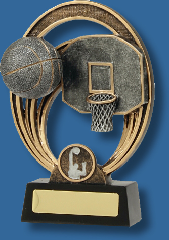 Gold rings and silver Basketball collage trophy