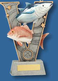 Colourful victory Fishing trophy