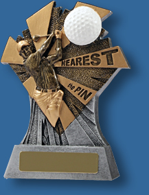 Gold nearest the pin Golf trophy