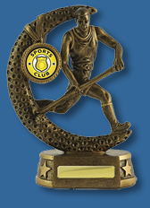 Gold male Hockey action figure trophy