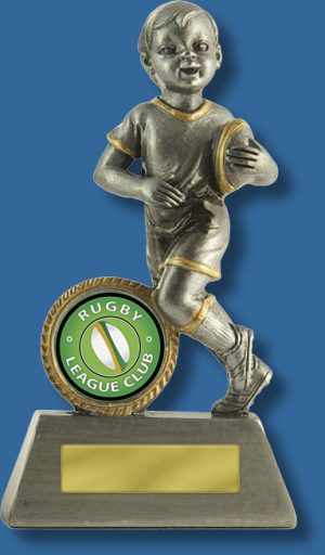 Boys small touch football trophy silver
