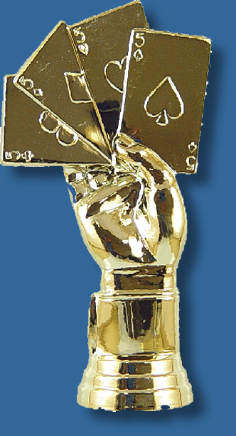 Gold hand of four Cards trophy