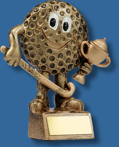 Smiley face Hockey ball and cup trophy