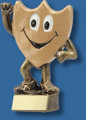 Smiling shield face Academic trophy