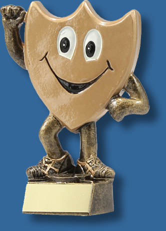 Smiling shield face Academic trophy