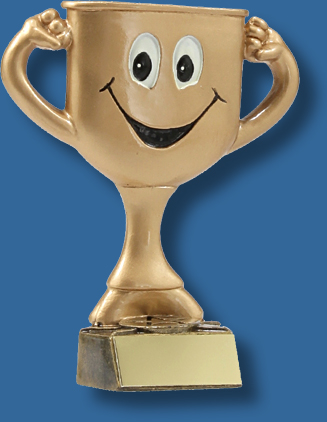 Smiley face gold cup Academic trophy