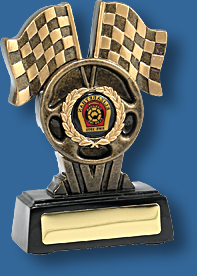 Motor Sports Trophy Generic Resin. Racing Flags Series. Check flags Motor Sports trophy