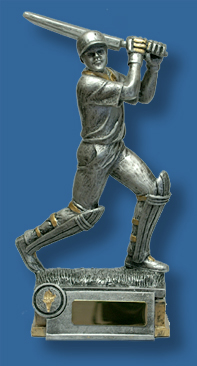 Silver Cricket batsman action figure award