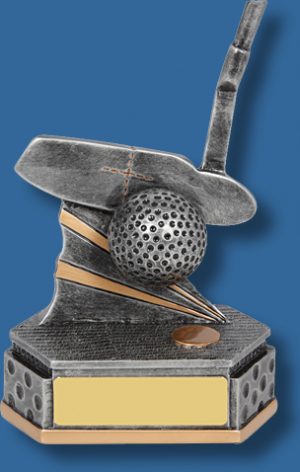 Silver mounted Golf putter trophy
