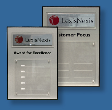 Black acrylic Plaque with silver plates