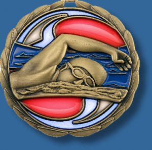 65mm Swimming medal glass series