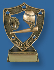 Golf shield with Softball collage trophy