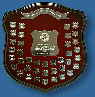 Maroon school shield 45cm