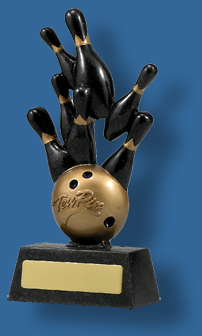 Black and gold tenpin trophy