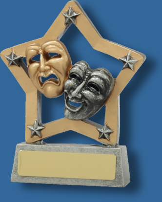 Drama mask trophy in star