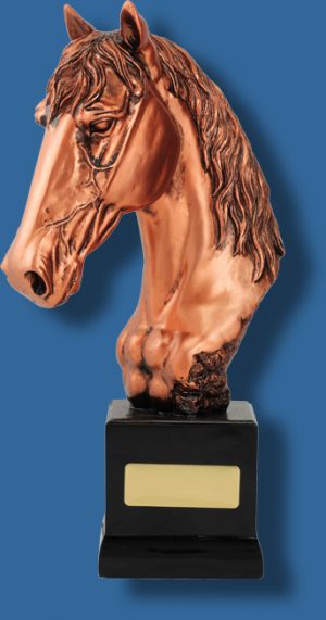 Bronze horse bust trophy resin