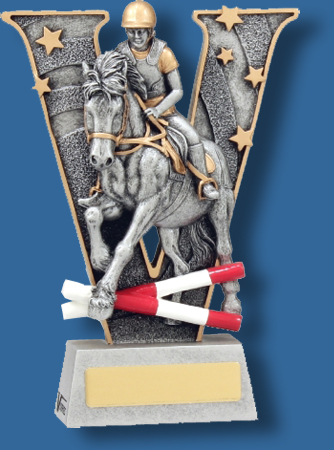 Show jumping resin trophy