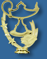 Lamp of learning school academic trophy