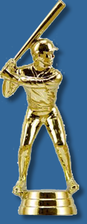 Gold baseball trophy batter