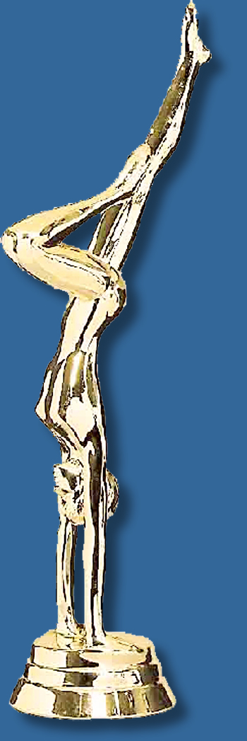 Female gymnastics trophy handstand figurine