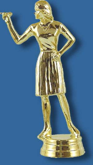 Female darts trophy figurine