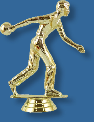 Male tenpin bowler, bowling the ball, bright gold colour, attaches to most bases