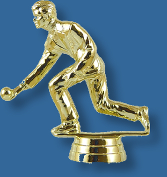 Male lawn bowls trophy figure