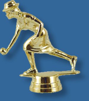 Female lawn bowls trophy figure