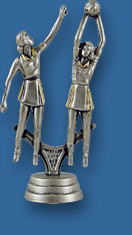 Antique silver netball trophy figurine